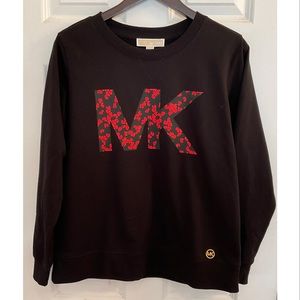 MICHAEL Michael Kors Crewneck Pullover - NWT - Size Medium Black with Heart Logo